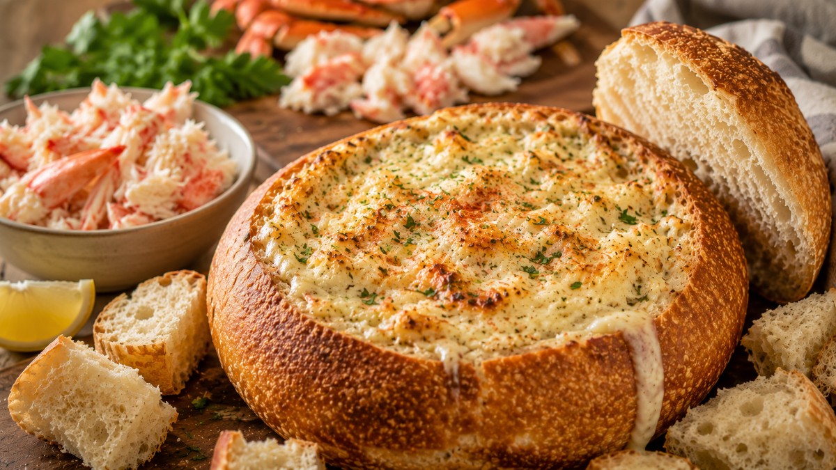 Hot Crab Dip in Bread