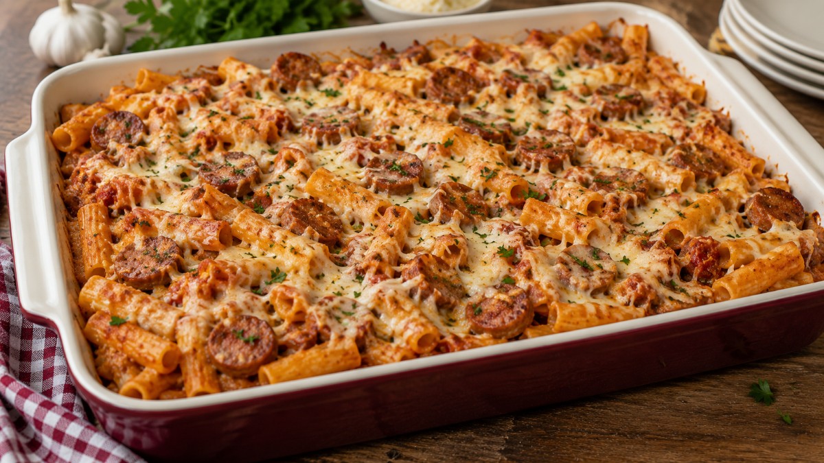 Honey Garlic Sausage Mostaccioli