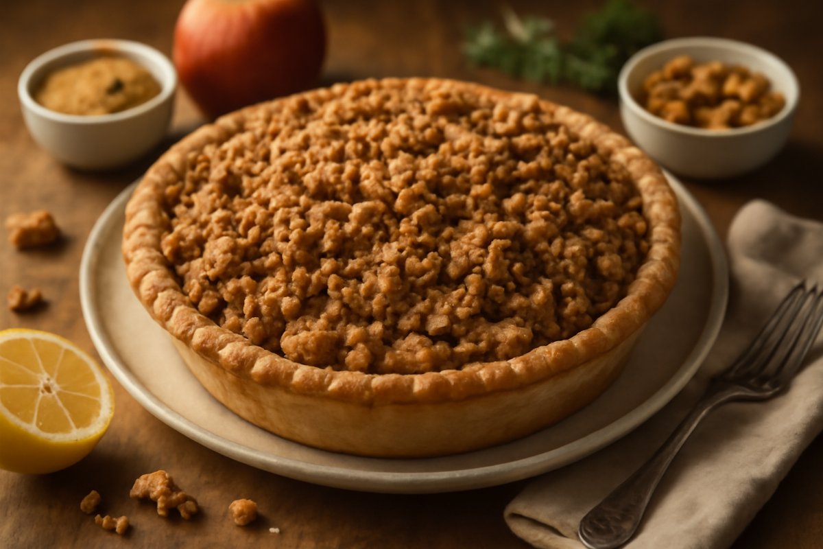 Walnut Crumb Apple Pie