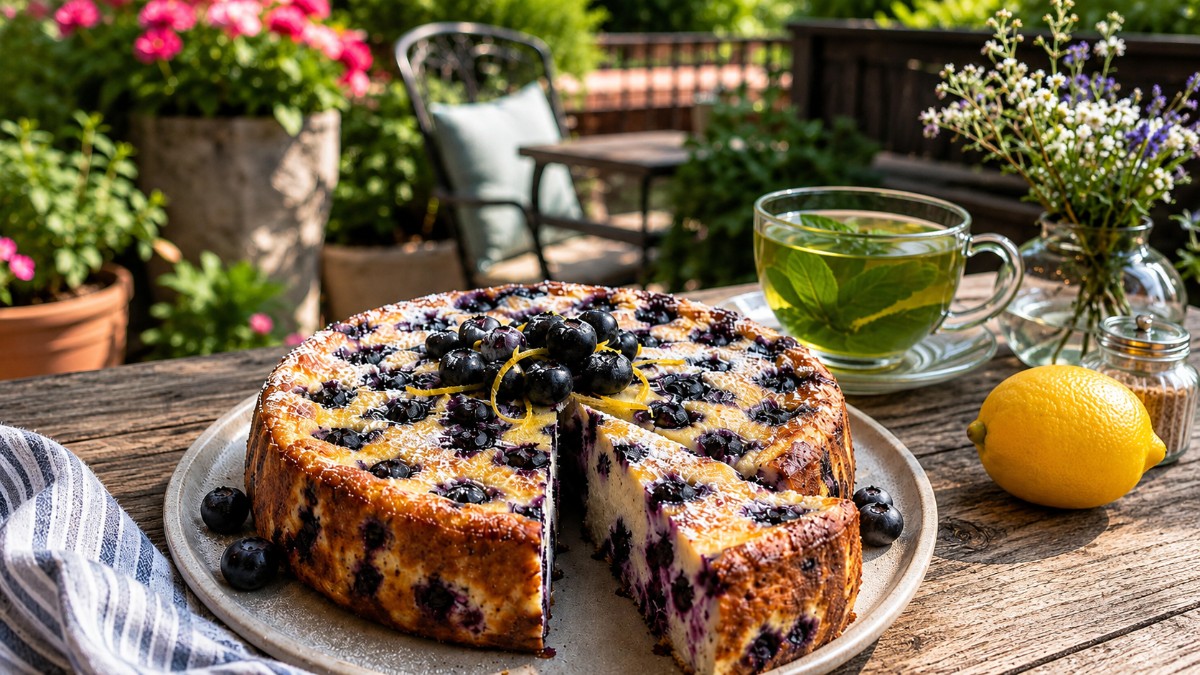 Lemon Blueberry Cottage Cheese Cake