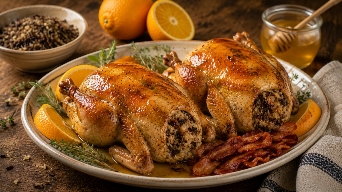 Cornish Hens in Orange and Honey Sauce