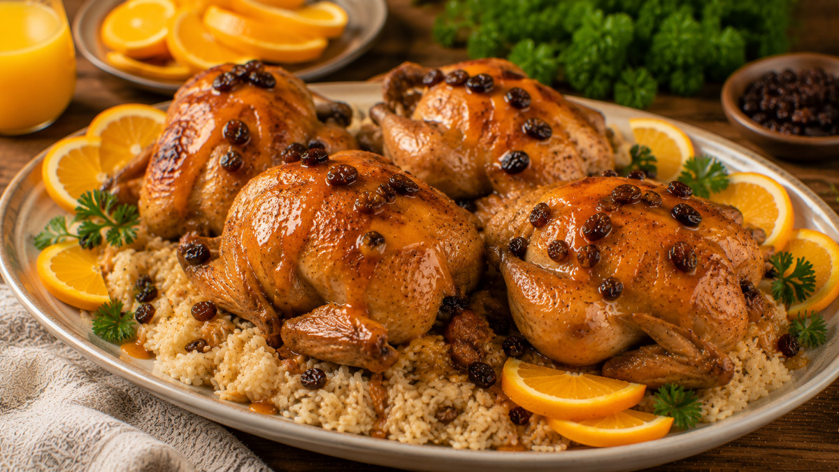 Delicious Orange-Glazed Cornish Hens