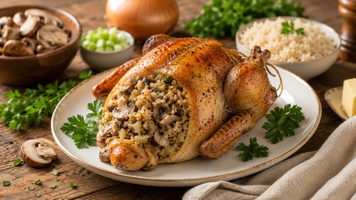 Rice-Stuffed Cornish Hens