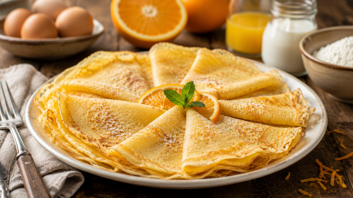 Orange Crepes with Orange Sauce
