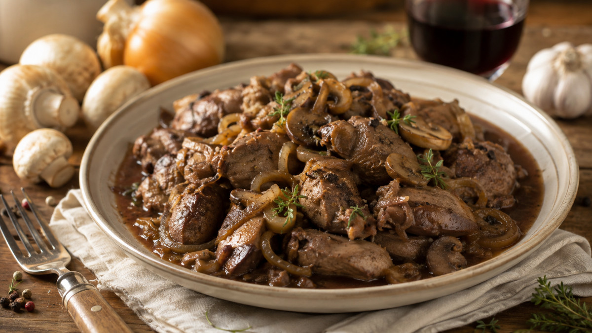 Chicken Livers in Wine
