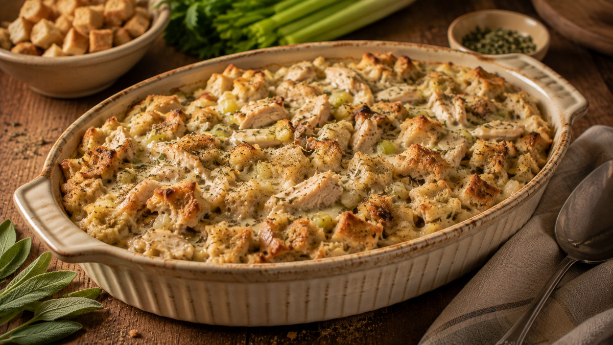 Scalloped Chicken and Dressing