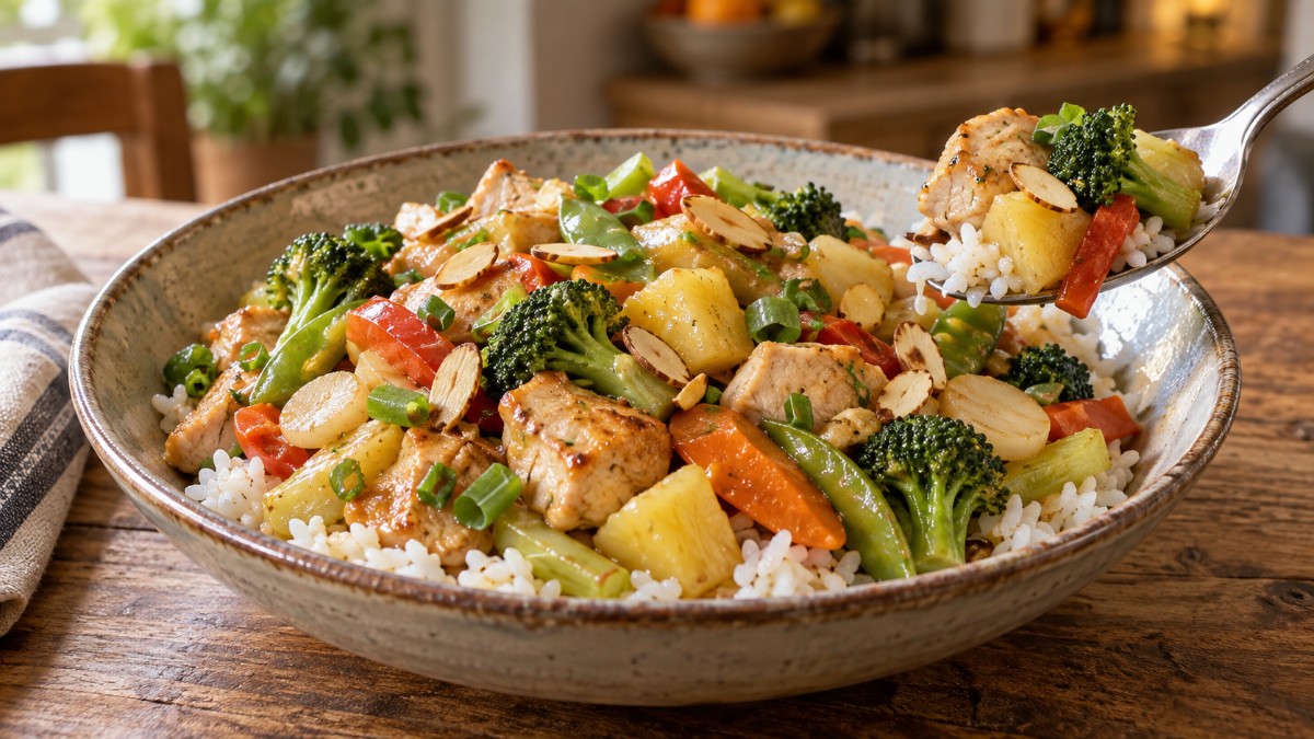 Almond-Chicken and Rice