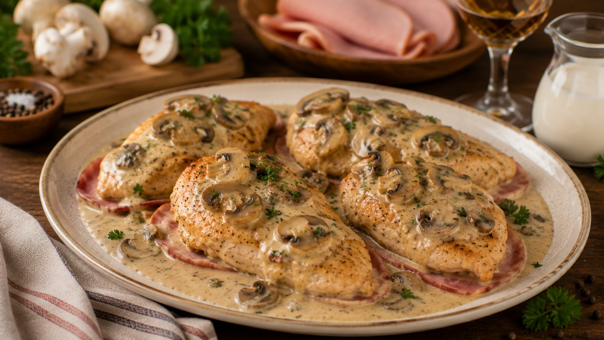 Breasts of Chicken with Ham