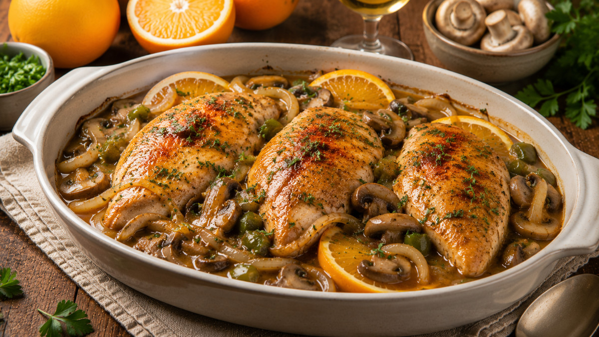 French Chicken in Orange-Sherry Sauce