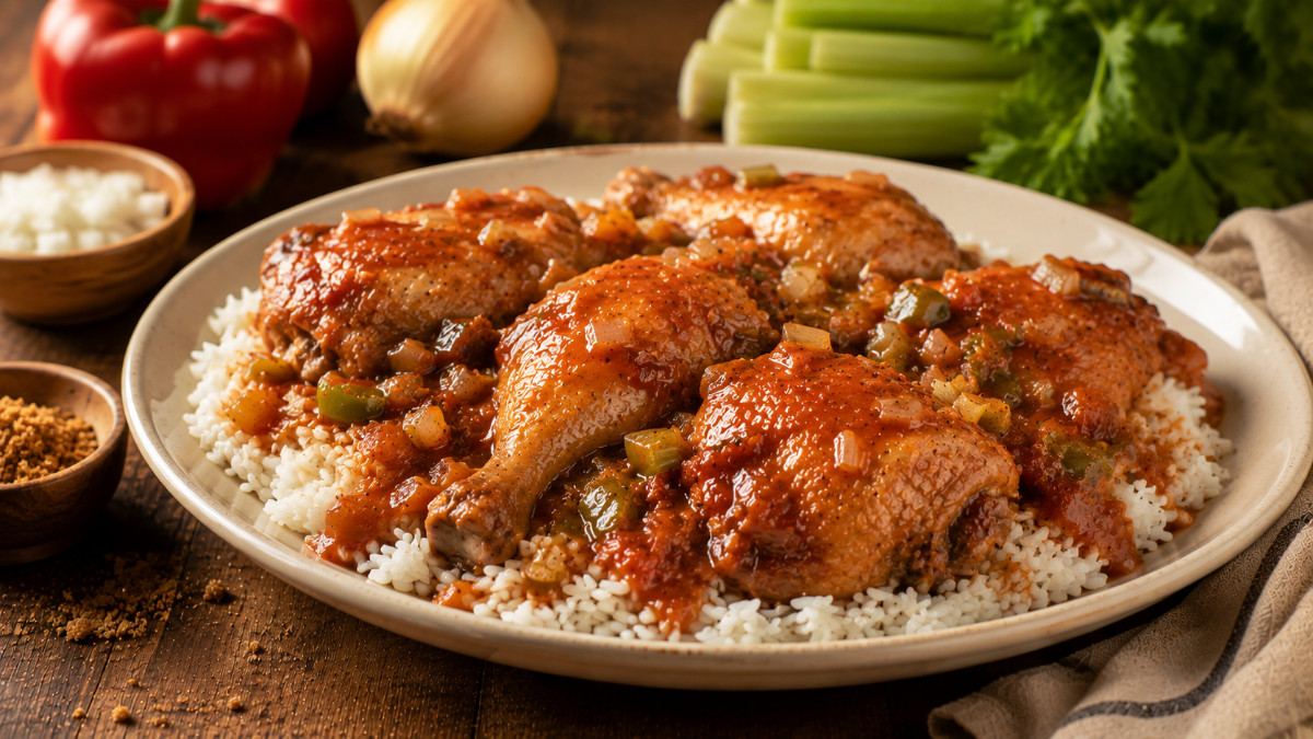 Barbecued Chicken with Rice