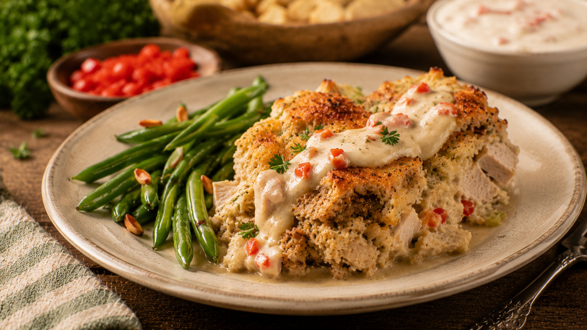Turkey Strata with Sauce