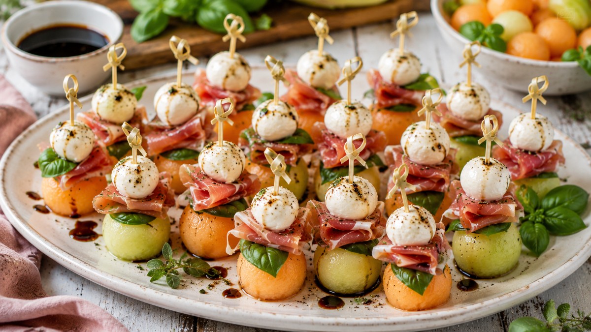 Melon, Prosciutto & Mozzarella Picks
