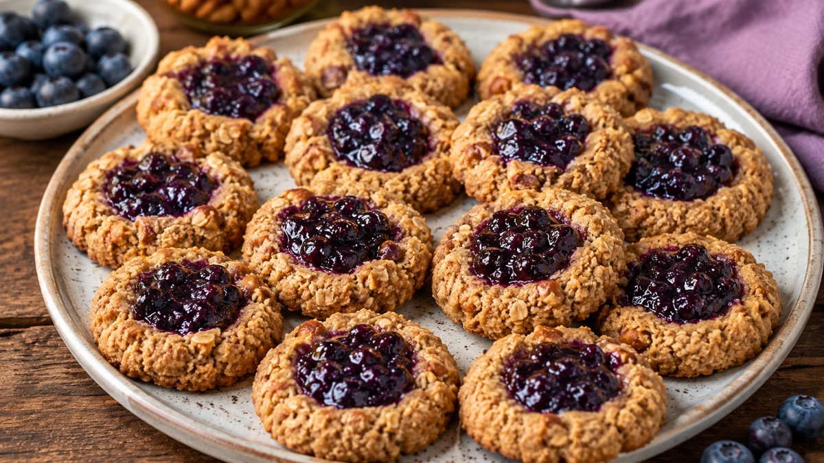 Blueberry Chia Thumbprint Cookies 🫐