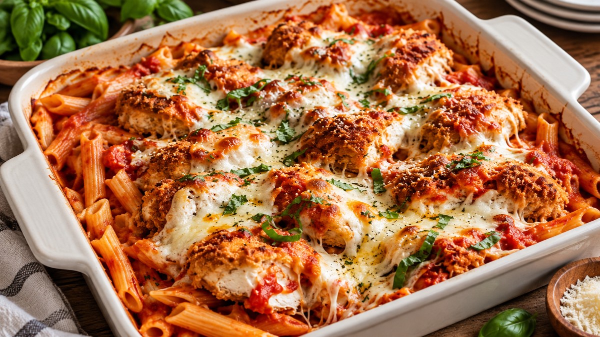 Chicken Parm Pasta Bake