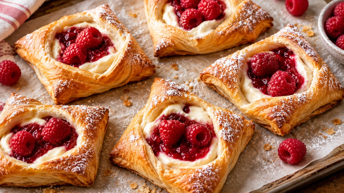 Raspberry Cream Cheese Puff Pastries