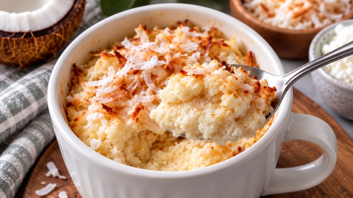 Sugar Free Coconut Cottage Cheese Mug Cake
